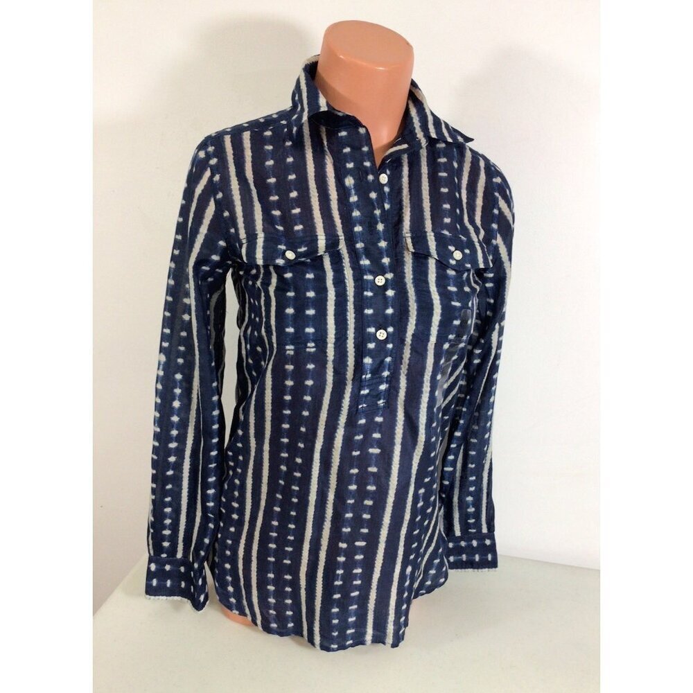 Ralph Lauren Western Silk Shirt Top Womens 2XS New
